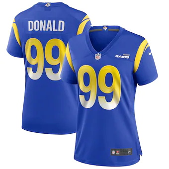 womens nike aaron donald royal los angeles rams game jersey